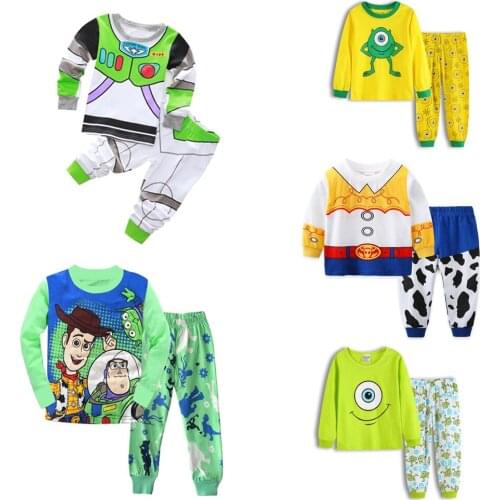 New Autumn Childrens Clothing Set Toy Story 2 3 Cartoon Sets Woody Pyjamas Buzz Lightyear Cotton Pijamas LongSleeve Sleepwear