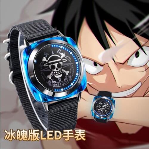 NEW Anime One Piece D Luffy Tony Portgas D Ace Touch Screen Watch Waterproof LED Gift