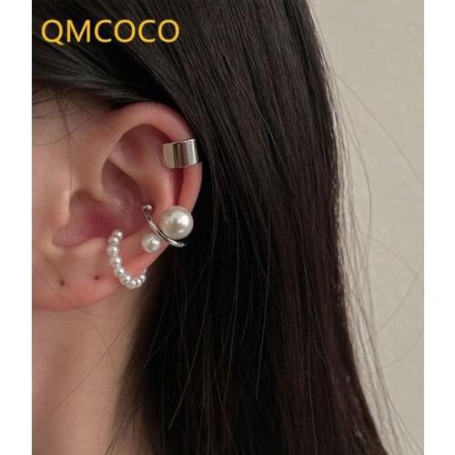 QMCOCO 925 Sterling Silver French Double-layer Round Bead Ear Clip Woman Simple Fashion Handmade No Pierced Jewelry Woman Gifts