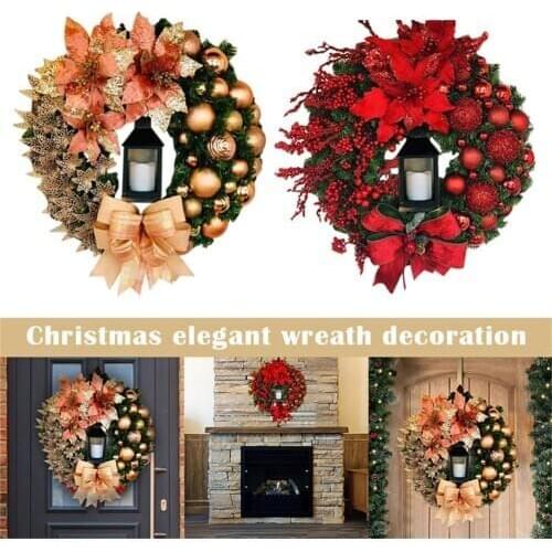 Christmas Door Wreath Holiday Wreath Home Window Wall Decoration Flower Ring Celebration Party Decoration Wreath