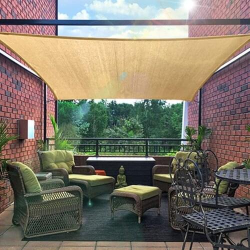 Sun Shade Sail Rectangle Beige UV Sun Protection Sun Shades Canopy With 4 Ropes For Outdoor Garden Yard Patio Lawn