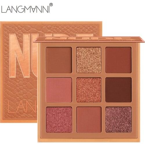 9 Colors Nude Eyeshadow Powder Makeup Palette Matte Glitter Eye Pigmented Powder Make Up New Warm Earth Color Eyeshadow