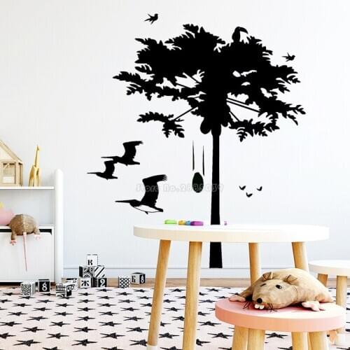 Tropical Style Tree Wall Decal For Bedroom Home Decor Vinyl Window Sticker Removable Living Room Wall Stickers Art Mural LL2541