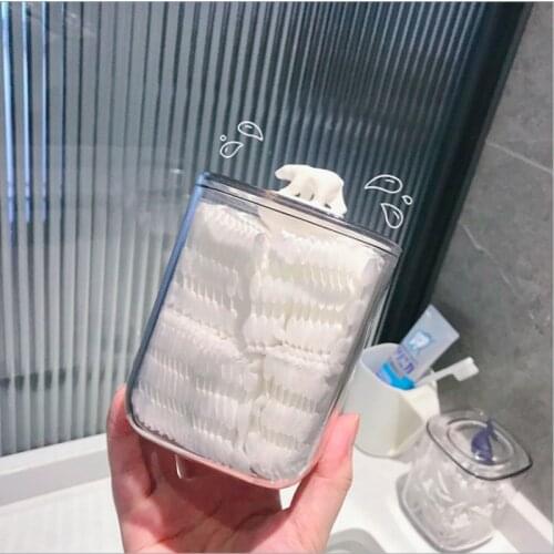 Cotton Swab Q-tip Storage Box Organizer Holder Cosmetic Candy Case Containers Acrylic Transparent Animal Pad Bedroom Home Large