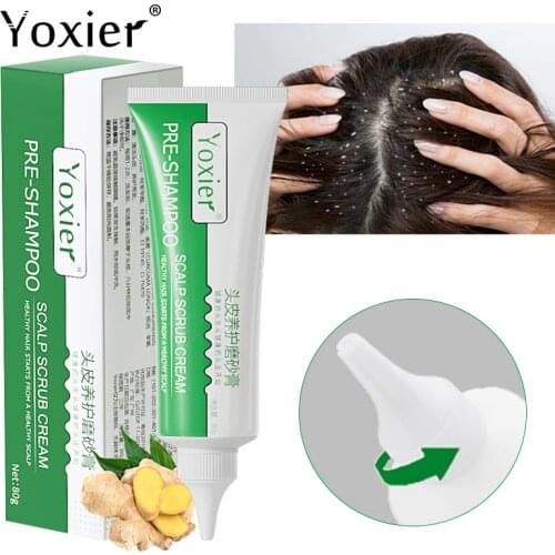 Yoxier Pre-Shampoo Scalp Scrub Hair Loss Treatment Ginger Remove Clogged Impurities Scaly Accumulated Antipruritic Hair Care 80G