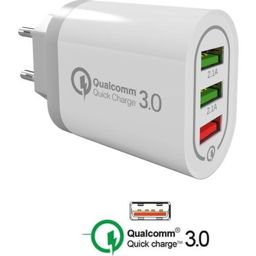 USB Charger QC 3.0 Quick Fast Wall Charge 18W for Iphone X 8 7 Samsung S9 S10 Xiaomi mi 9 Huawei P20 P30 Universal Mobile Phone