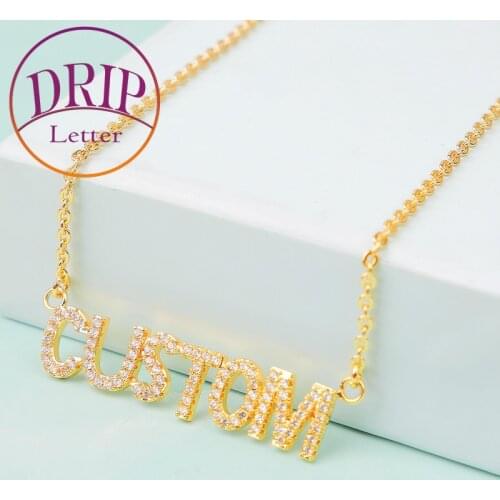 Custom Name Tennis Pendant Gold Color Women Hip Hop Jewelry