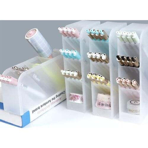 2PCs Office Desk Organizer For Pens Pencil Storage Brush Stand School Supplies Stationery Multifunctional Makeup Box Accessories