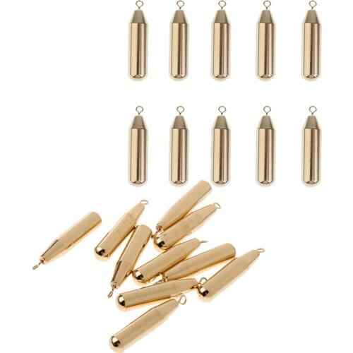 20Pcs Copper Fishing Weights Sinker Fishing Sinker Weights Kit Golden Two Sizes
