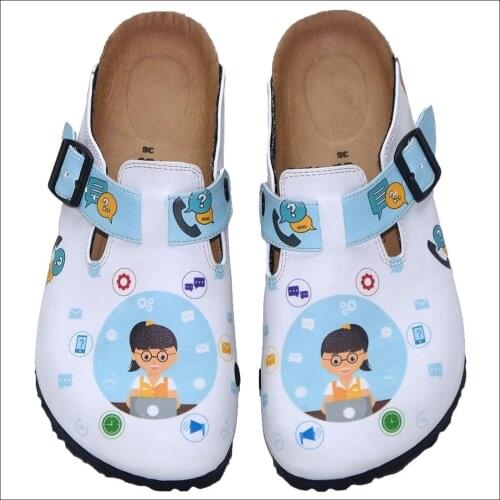 5 point Anatomical Soft Outsole, Data Input, Secretary, Message, Communication, Social Media, profession Themed, Sabo Lady Slipper, Less Pain