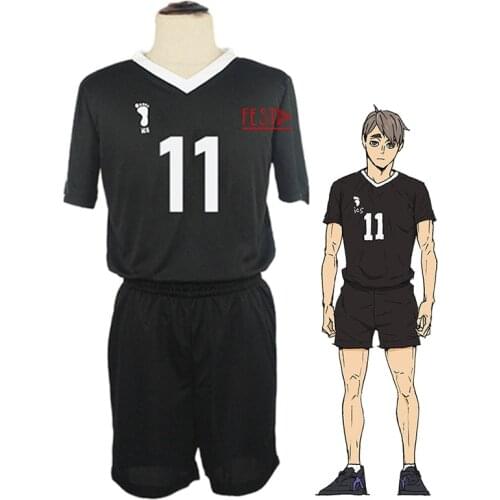 Anime Haikyuu No.11 Osamu Miya Volleyball Uniform Haikyuu To the Top Cosplay Inarizaki High Jersey Volleyball Team Top+Shorts