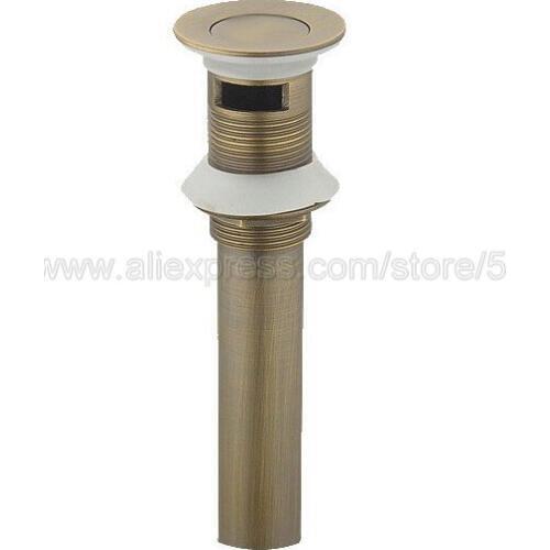 Antique Brass Flip Top Bathroom Sink Basin Waste / Drain With Overflow Bathroom Accessaraies zsd007