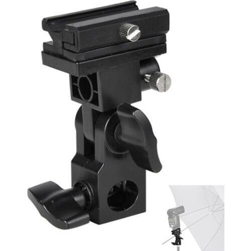 B Type Flash Hot Shoe Mount Adapter Trigger Umbrella Holder Swivel Light Stand Bracket Standard Shoe Mount for flash light