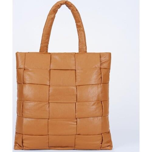 Large Woven Cotton Handbag Women Shoulder Bag Designer Down Padded Hand Bag and Purse Fashion Brand Big Tote Pad Space Bag 2021