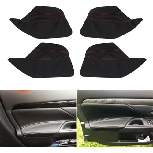 For Mitsubishi Outlander 2014 2015 2016 2017 2018 4PCS Car Interior Soft Microfiber Leather Door Panel Armrest Cover Decor