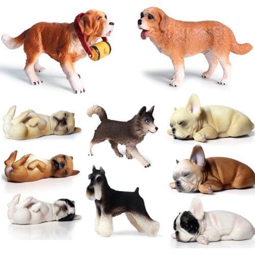 10 Styles Action&Toys Figure Family Dog Baby Animal Pet Dog PVC Model Collectible Doll Figure Collection For Kid Childrens Gift