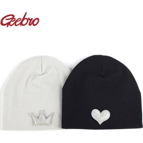 Geebro Cotton Baby Beanie Hat For Boys Girls Newborn Spring Summer Kids Solid Color Skull Cap With Accessory