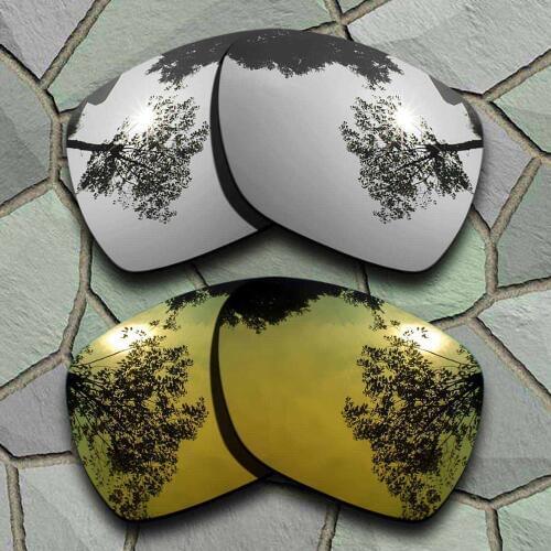 Chrome Titanium&Yellow Golden Sunglasses Polarized Replacement Lenses for Oakley Deviation