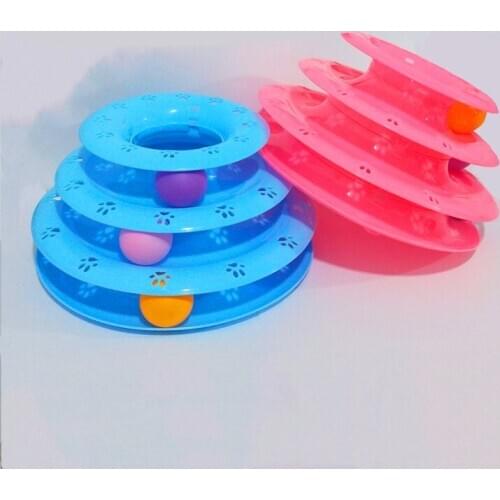 Cat toy pet educational toy ball interactive toy turntable three-layer play disc track tower funny cat disc pet playing