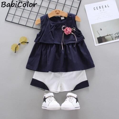 Baby girls clothes sets summer newborn cotton tops+shorts pants 2pcs tracksuits for bebe girls infant birthday clothes 2020 new