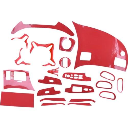 1 Set Red 5D Car Interior Trim Cover Decals Carbon Fiber Style PVC Fit for Honda Civic 2006 2007 2008 2009 2010 2011 LHD Only