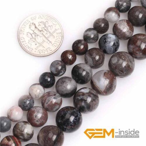 6mm 8mm 10mm Round Natural Black Zebra Jaspers Stone Gem Stone Semi Precious Beads Loose Bead For Jewelry Making Wholesale