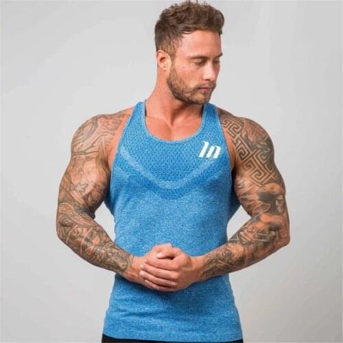 2021 new Summer fashion brand bodybuilding tank top tank top muscle Breathable quick-drying mens sleeveless vest