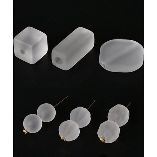 New style 30pcs/lot geometry square/rounds/polygon shape transparent fashion beads diy jewelry earrings/garments accessory