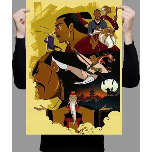 W426 Silk Fabric Poster Wall Art Decor Chinese Animation Classic Trend Fashion Decoration Bright Christmas Gift