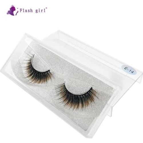 Flash Girl 1 Pair 3D Mink Eyelashes Handmade Eye Lashes Makeup Natural Long False Eyelashes Thick Fake Eyelash