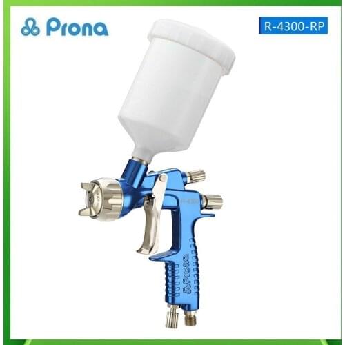 Prona R-4300-RP Car Paint Spray Gun,Middle Pressure R-4300-S Car Painting Gun, 600cc Plastic Cup Gravity Feed Type
