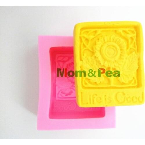 Mom&Pea 0383 Free Shipping Life Is Good Silicone Soap Mold Cake Decoration Fondant Cake 3D Mold Food Grade Silicone Mould