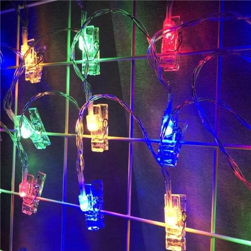 LED String Lights Photo Clip USB Outdoor Battery Operated Garland Christmas Decoration Holiday Party Wedding Xmas Fairy Lights