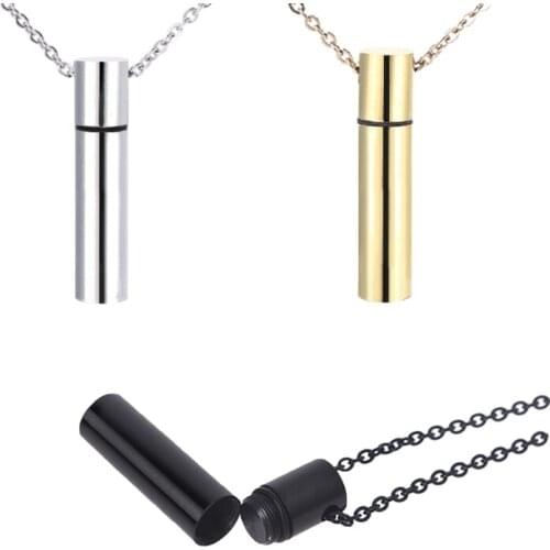 Cremation Jewellery Ash Urn Pendant Keepsake Memorial Necklace Locket Pet Dog Minimalist Commemorative Gift N2UE