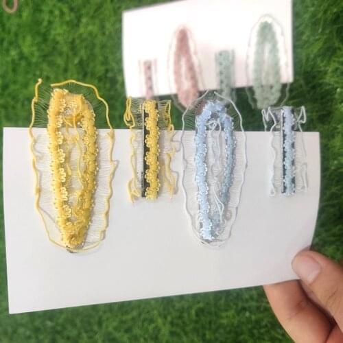 2pcs New Lace Hair Clip Fashion Ruffle Snap Hair Clips Hair Barrette Headwear Hair Pin Hair Accessories for Women Girl