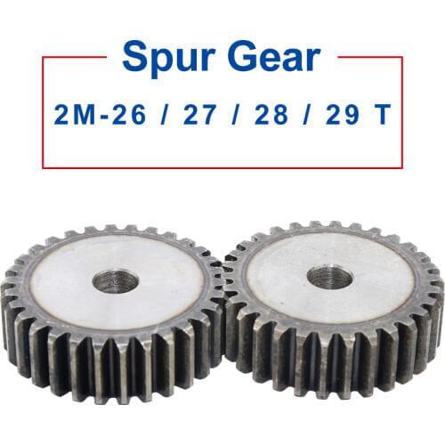 1 Piece 2M Gear 26/27/28/29 T Process Hole12 mm Gear Wheel Low Carbon Steel Material High Quality pinion gear Total Height 20mm