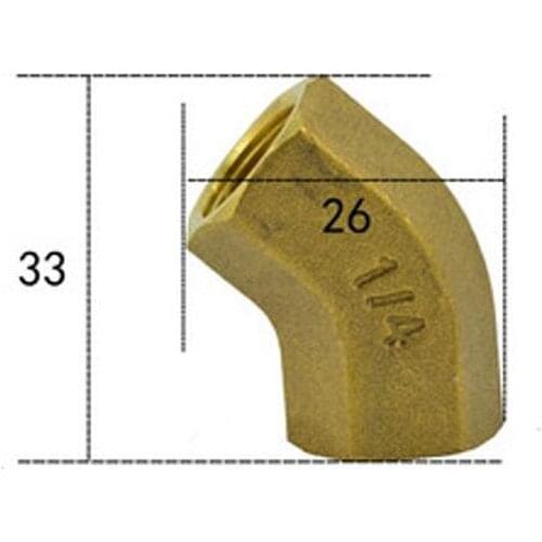 1/4" NPT Equal Female Brass 45 Degree Elbow Pipe Fitting Coupler Connector Water Gas Oil