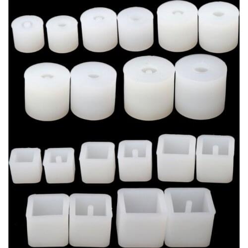 20Pcs Silicone DIY Round Square Beads DIY Mold Jewelry Making Resin Casting Mold 62KE