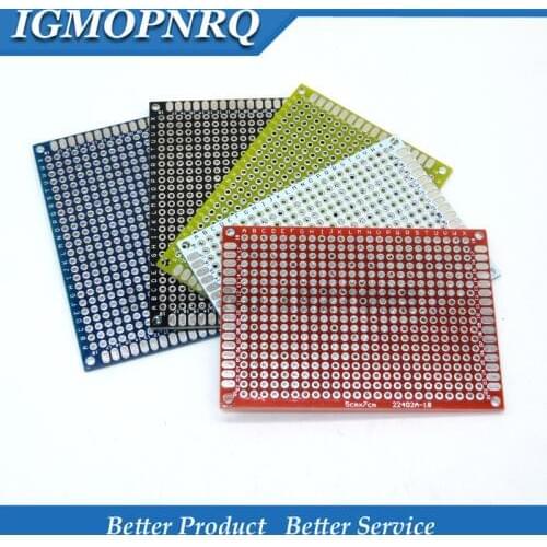 5pcs 5x7cm 5*7 Double Side Prototype PCB diy Universal Printed Circuit Board White Blue Yellow Black Red Green 5x7cm PCB Board