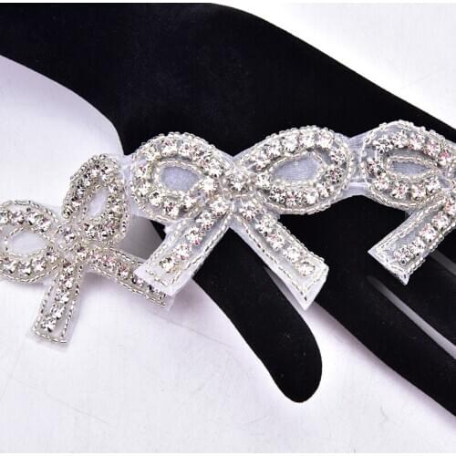 5pcs Crystal Rhinestone Flower Applique Hotfix Glass Beaded Bridal Patches Wedding Dress Belt Decoration Motif DIY Accessories