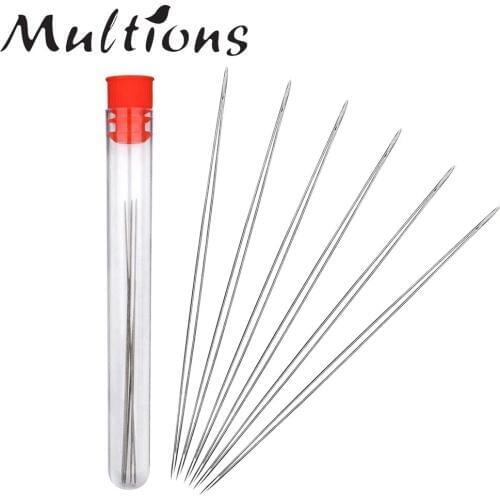 6pcs Beading Needles Big Eye Beading Needles Stainless Needles Embroidery Needles with Bottle for Jewelry Making DIY Sewing Tool