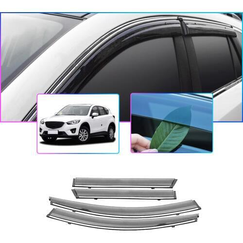 ABS 4pcs Car Styling Smoke Window Sun Rain Visor Deflectors Guard For Mazda CX-5 2013 2014 2015 2016 2017 2018 2019 Accessories