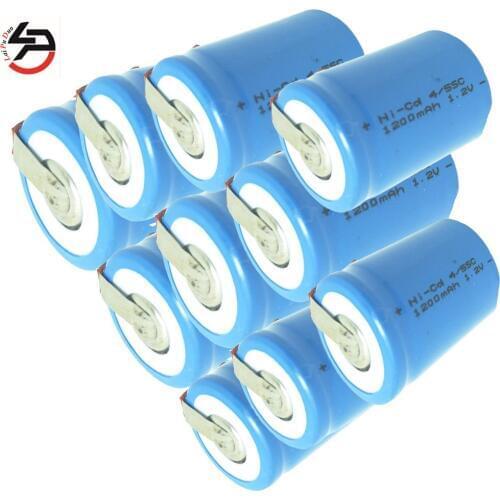Laipuduo 10pcs Ni-Cd 1.2V 1200mAh Rechargeable Batteries Power Bank Cells 4/5SC Accumulator 4/5 SC Batteria SubC Batteries