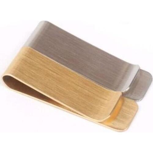 Free shipping metal money clip retro brass money clip stainless steel bill clip men and women small change money clip bookmark