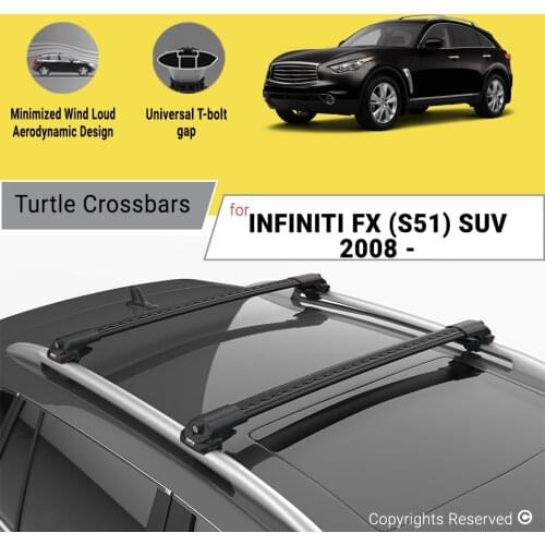 BARS FOR INFINITI FX (S51) SUV 2008 ON ALUMINUM ALLOY SIDEBARS CAR ROOF RACK LUGGAGE CARRIER CROSSBAR