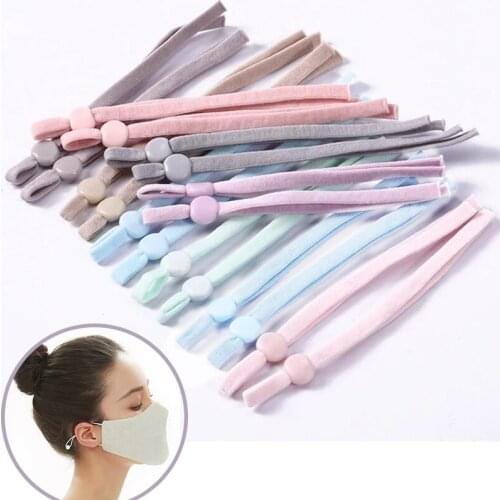 10/30/50 Pc DIY Making Supplies Mask Sewing Elastic Band Adjustable Cord with Buckle Stretchy Mask Earloop Lanyard Earmuff Rope