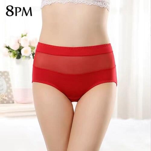 Sexy Lace Breathable Panties Women High-Rise Comfortable Cotton Briefs Underwear Seamless Ultra-thin Female Underpant Solid Soft