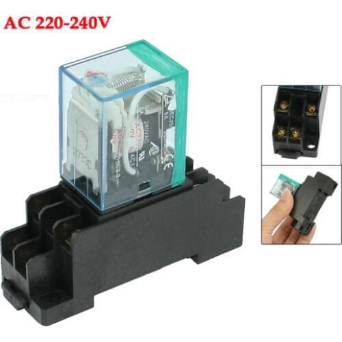 IMC Wholesale 220/240V AC Coil DPDT Power Relay MY2NJ 8 Pin w Socket Base