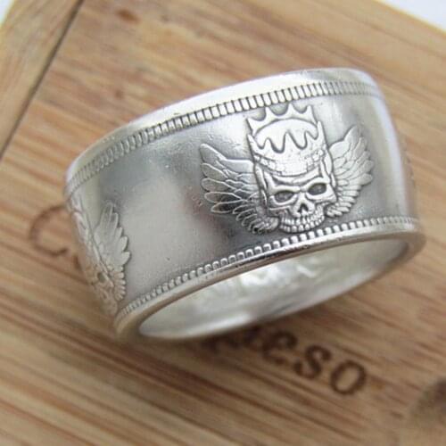 RG(04)90% Silver US Hobo Morgan Dollar Silver Coin Ring Handmade In Sizes 7-16