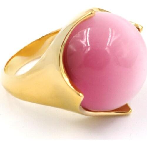 Fashion big round ladies ring European and American explosions personality titanium steel flower ring free shipping